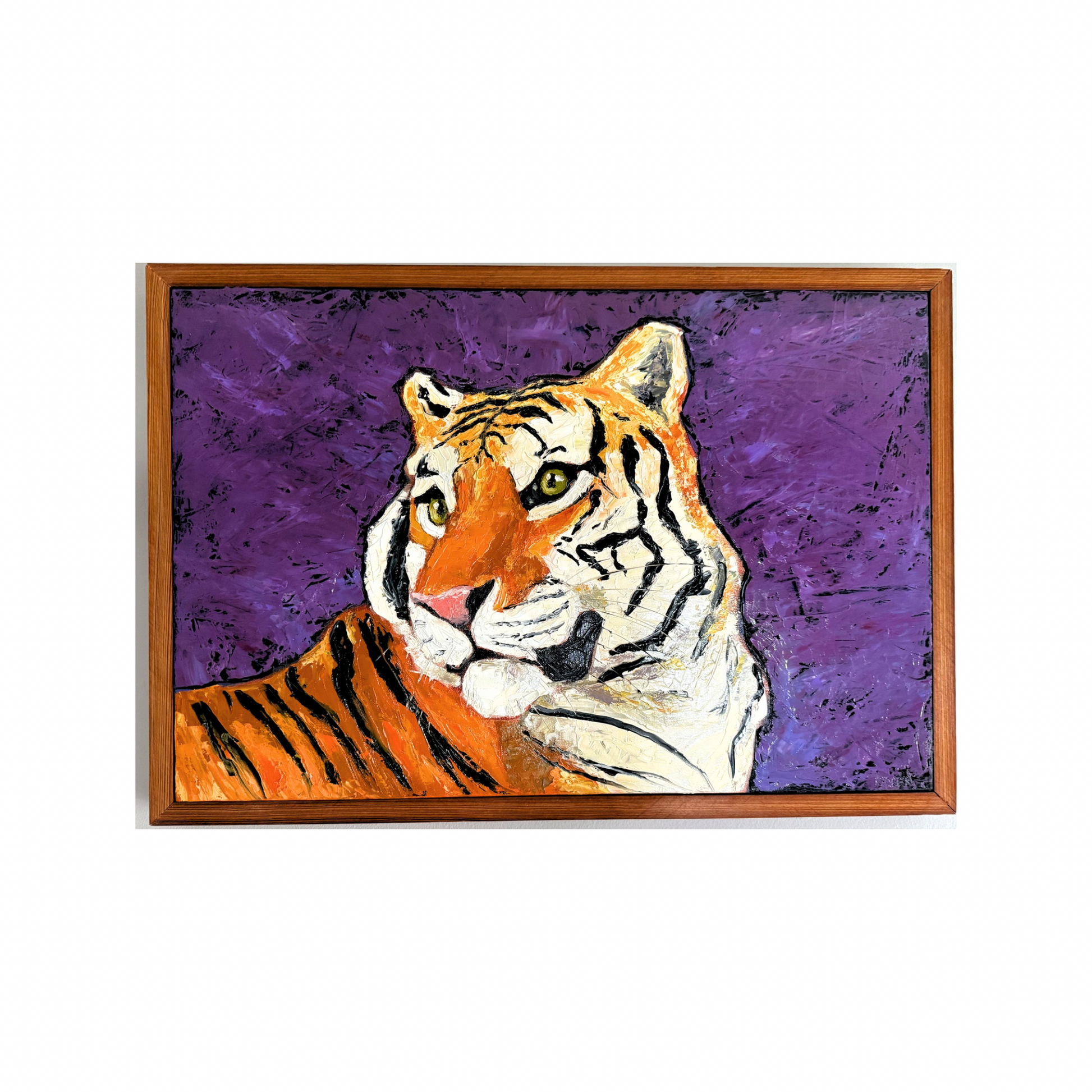 “Midnight Gaze” (Original Knife-Painted Oil on Canvas and Framed)