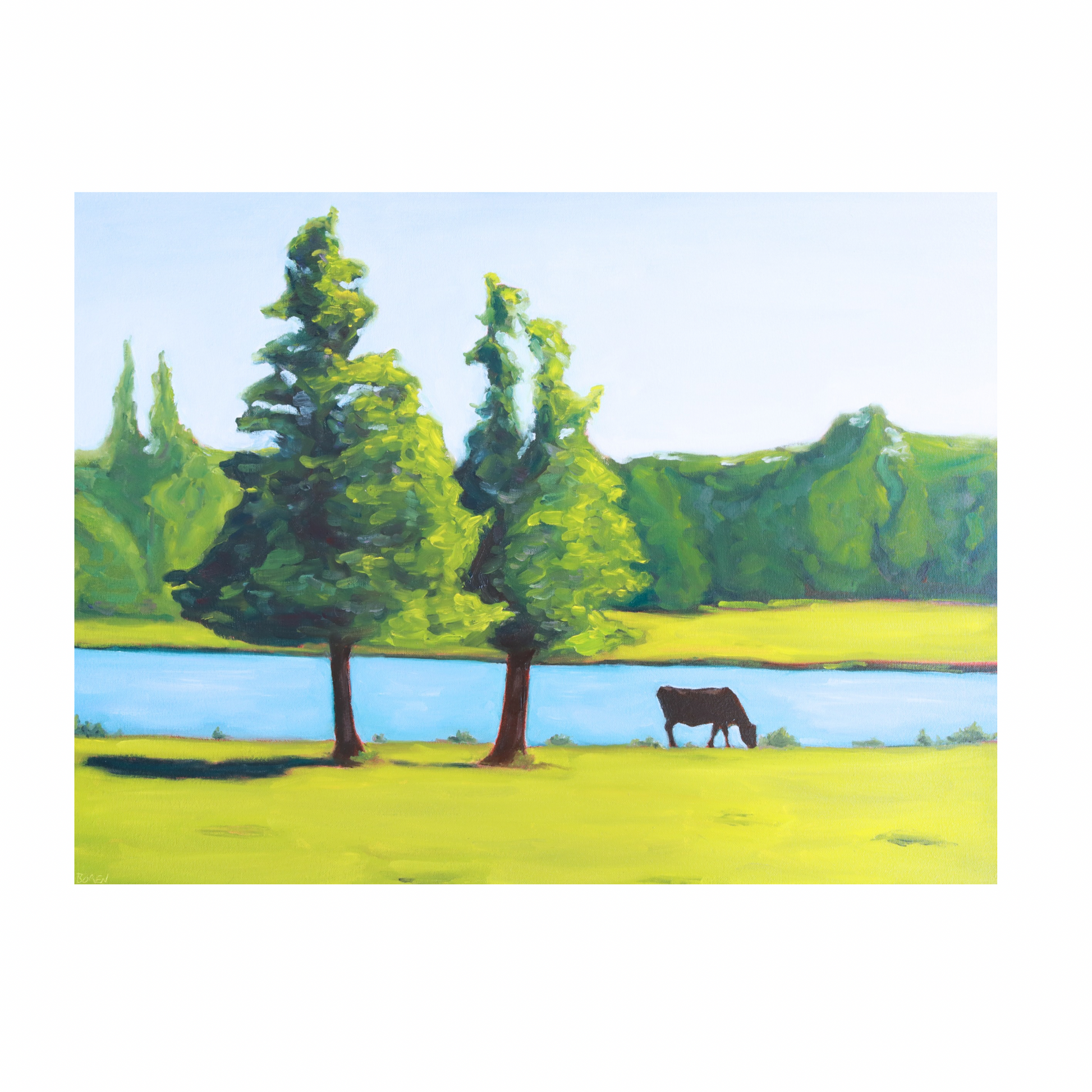 2 Trees 1 Cow (8x10 Print)