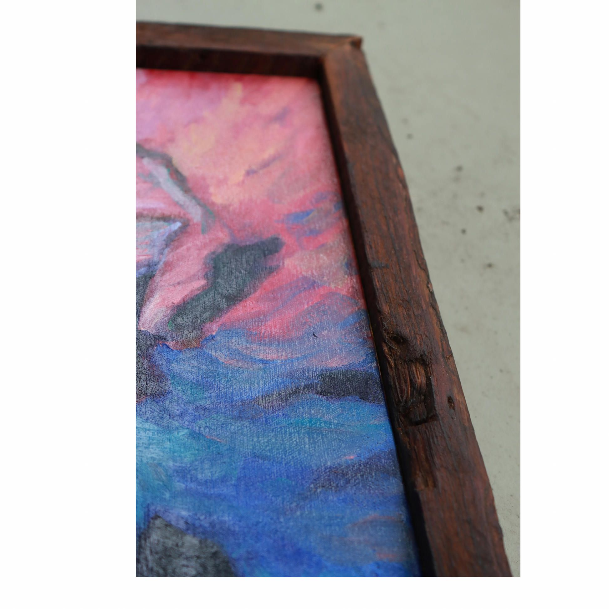 “Electric Bison” (Framed Original Oil Painting on Canvas)