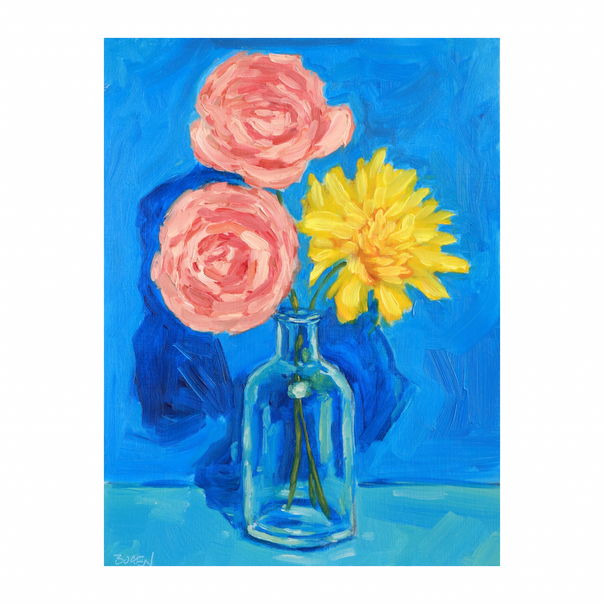 Blue Floral Still Life (8x10 Print)