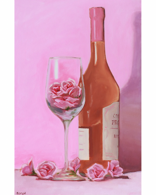 Rosé Wine Still Life (8x10 Print)
